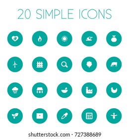 Vector Illustration Set Of Simple Agricultural Icons. Elements Pipette, Wooden Barrier, Care And Other Synonyms Pipette, Healthcare And Desk.