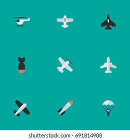  Vector Illustration Set Simple Plane Icons Stock Vector (Royalty Free ...