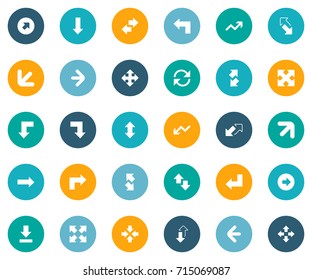 Vector Illustration Set Of Simple Arrows Icons. Elements Retrogression, Left Direction, Let Down And Other Synonyms Arrowheads, Reload And Regress.