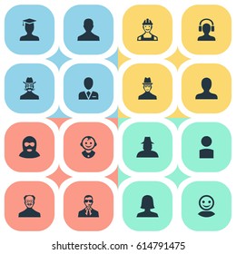 Vector Illustration Set Simple Avatar Icons Stock Vector (Royalty Free ...