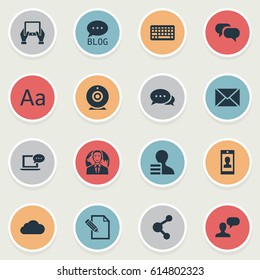 Vector Illustration Set Of Simple Blogging Icons. Elements International Businessman, Document, Man Considering And Other Synonyms Alphabet, International And Profile.