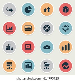 Vector Illustration Set Of Simple Business Icons. Elements Plastic Money, Economy, Data And Other Synonyms Folder, Directions And Growth.