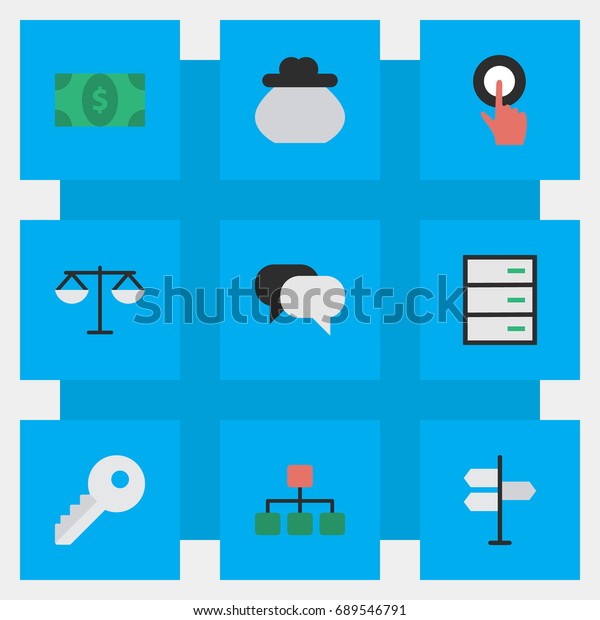 Vector Illustration Set Simple Business Icons Royalty Free Stock