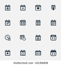 Vector Illustration Set Of Simple Calendar Icons. Elements Special Day, Annual, Summer Calendar And Other Synonyms Planner, Reminder And Date.