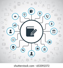 Vector Illustration Set Of Simple Career Icons. Elements Store, Point, Conversation And Other Synonyms Mark, Pin And Vacancy.