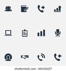 Vector Illustration Set Of Simple Career Icons. Elements Office Chair, Hotline, Business And Other Synonyms Business, Computer And Service.