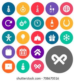 Vector Illustration Set Of Simple Christmas Icons. Elements Adornment, Tree Toy, Ginger Cookies And Other Synonyms Event, Candy And Earth.