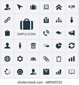 Vector Illustration Set Of Simple Conference Icons. Elements Diagram, Structure, Growth Chart And Other Synonyms Directions, Success And Pie.