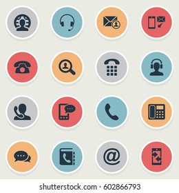 Vector Illustration Set Simple Connect Icons Stock Vector (Royalty Free ...