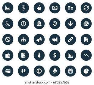 Vector Illustration Set Of Simple Crisis Icons. Elements Perception, Wealth, Mafia And Other Synonyms Relationship, Announcement And Disabled.
