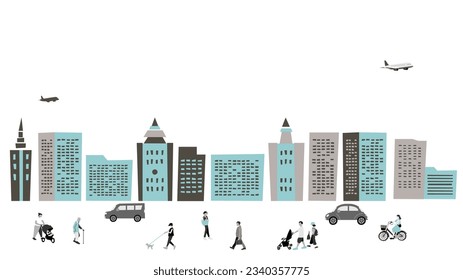 Vector Illustration set of simple and cute buildings.