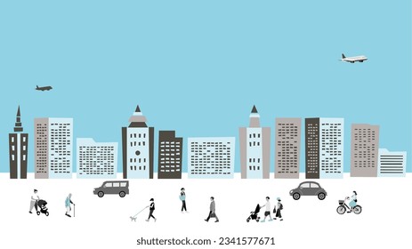 Vector Illustration set of simple and cute buildings.
