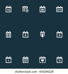 Vector Illustration Set Of Simple Date Icons. Elements Heart, Ten, Repair And Other Synonyms Date, Special And 8.