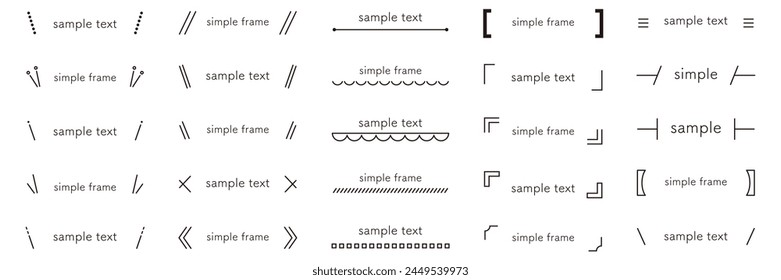 Vector illustration set of simple decorative frames. Arrangement, frame, title