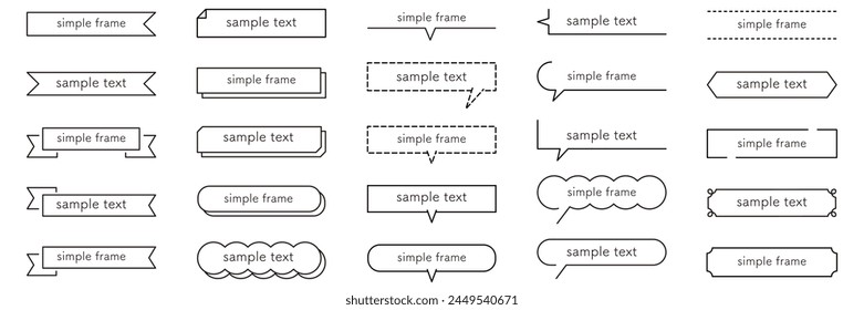 Vector illustration set of simple decorative frames. Arrangement, frame, title