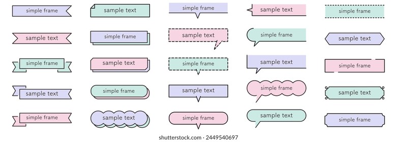 Vector illustration set of simple decorative frames. Arrangement, frame, title