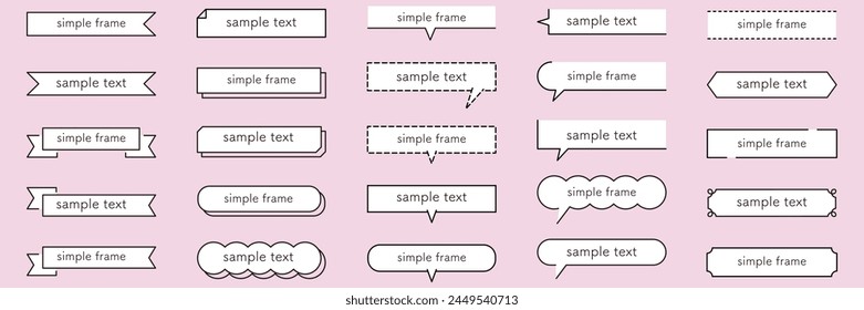 Vector illustration set of simple decorative frames. Arrangement, frame, title