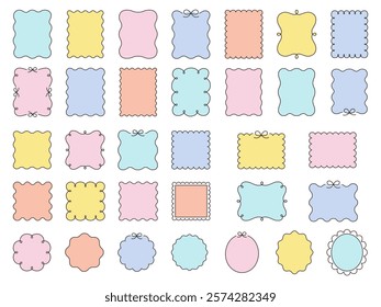 Vector illustration set of simple decorative frames. Loose, decorative, heading, line, decorative frame