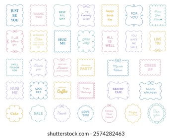 Vector illustration set of simple decorative frames. Loose, decorative, heading, line, decorative frame