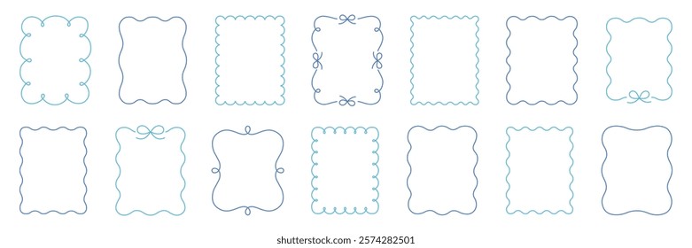 Vector illustration set of simple decorative frames. Loose, decorative, heading, line, decorative frame