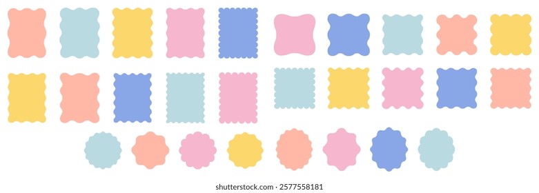 A vector illustration set of simple decorative frames. Loose, handwritten, heading, line, decorative frame