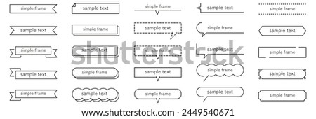 Vector illustration set of simple decorative frames. Arrangement, frame, title