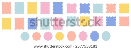 A vector illustration set of simple decorative frames. Loose, handwritten, heading, line, decorative frame