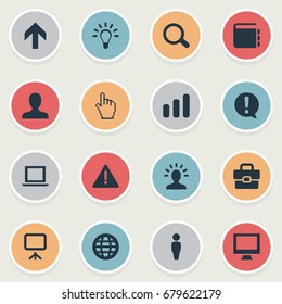 Vector Illustration Set Of Simple Design Icons. Elements Whiteboard, Important, World And Other Synonyms Important, Magnifier And Select.