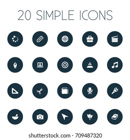 Vector Illustration Set Of Simple Design Icons. Elements Account, Pointer, Meal And Other Synonyms Catalog, Hierarchy And Action.