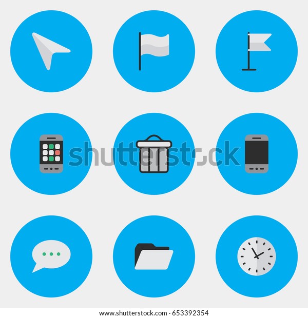 Vector Illustration Set Simple Design Icons Stock Vector (Royalty Free ...