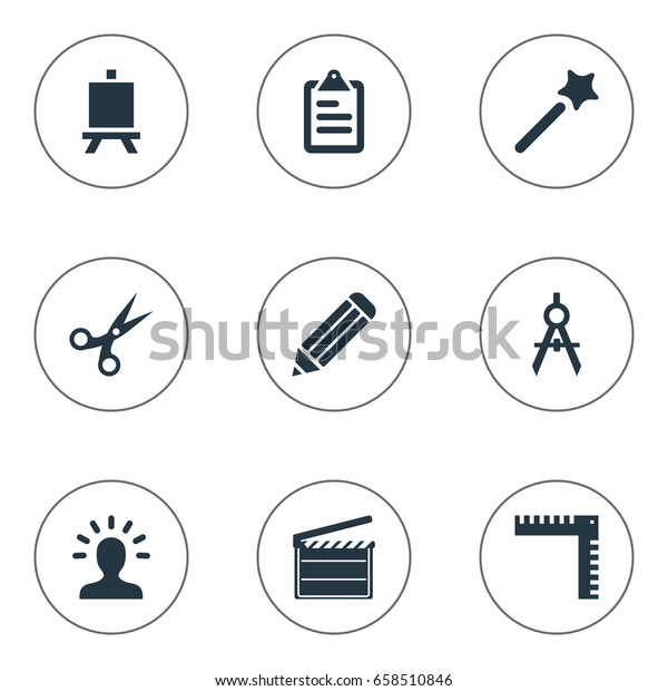 Vector Illustration Set Simple Designicons Icons Stock Vector