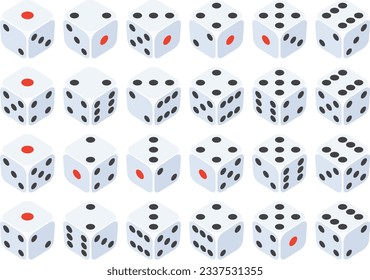 Vector illustration set of simple dice