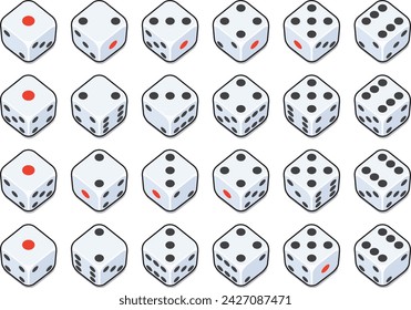 Vector illustration set of simple dice