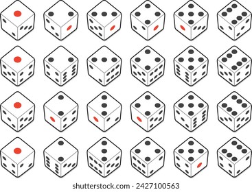 Vector illustration set of simple dice