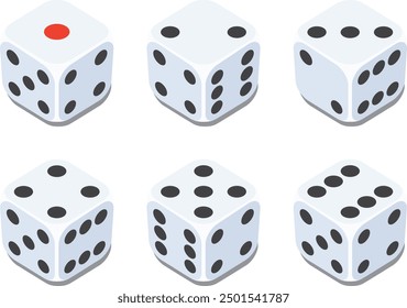 Vector illustration set of simple dice