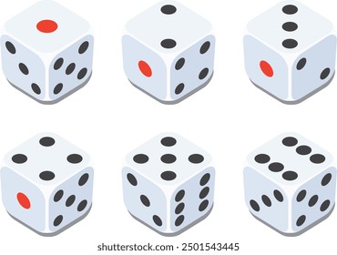 Vector illustration set of simple dice