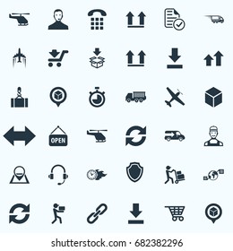 Vector Illustration Set Of Simple Engineering Icons. Elements Bottom Side, Courier, Consultant And Other Synonyms Map, Point And Download.