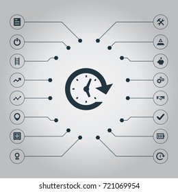 Vector Illustration Set Of Simple Entrepreneurship Icons. Elements Switch Off, Surge, Questionnaire And Other Synonyms Growth, Ladder And Handshake.