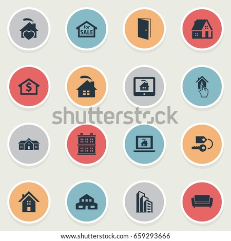 vector illustration set simple estate icons stock vector royalty free simple estate