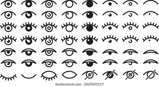 Vector illustration set of simple eye marks