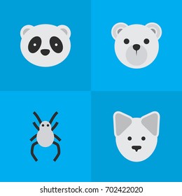 Vector Illustration Set Simple Fauna Icons Stock Vector (Royalty Free