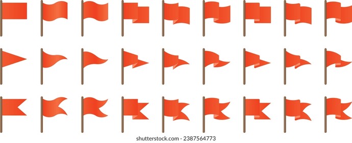 Vector illustration set of simple flags and banners