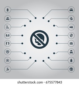 Vector Illustration Set Of Simple Guarantee Icons. Elements Protect Currency, Guarded, Slide Down And Other Synonyms Fuse, Automobile And Business.