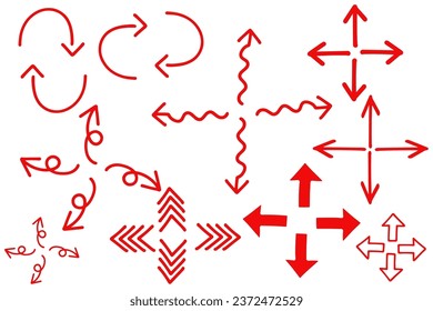 Vector illustration set of simple hand drawn arrows.