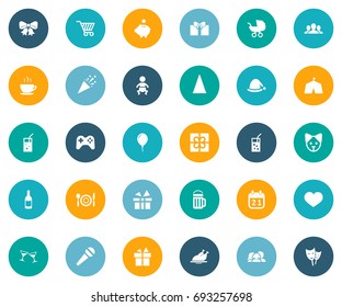 Vector Illustration Set Of Simple Holiday Icons. Elements Morning Coffee, Infant, Gift And Other Synonyms Tent, Fizz And Tea.