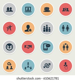 Vector Illustration Set Of Simple  Icons. Elements Penguin, Winner, Select Man And Other Synonyms Association, Handshake And Talking.