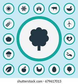 Vector Illustration Set Of Simple  Icons. Elements Storm, Sunshine, Easter And Other Synonyms Winter, Dairy And Nature.
