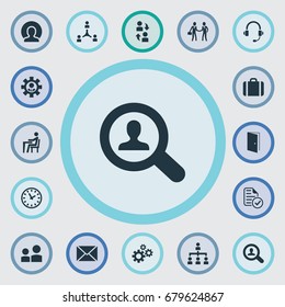Vector Illustration Set Of Simple  Icons. Elements Cogwheel, Interaction, Structure And Other Synonyms Interaction, List And Business.