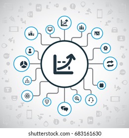 Vector Illustration Set Of Simple  Icons. Elements Repeat, Profile, Camera And Other Synonyms Board, Again And Screen.
