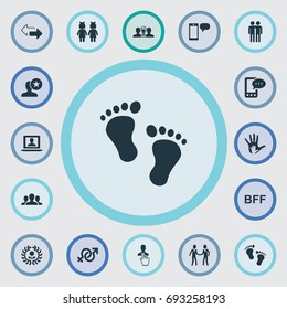 Vector Illustration Set Of Simple  Icons. Elements Profile, Reward, Select Man And Other Synonyms Fingers, Select And Team.